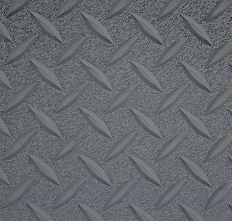 Diamond Plate ( DP ) Rubber Flooring - Gray 8' (3" x 3" Sample)
