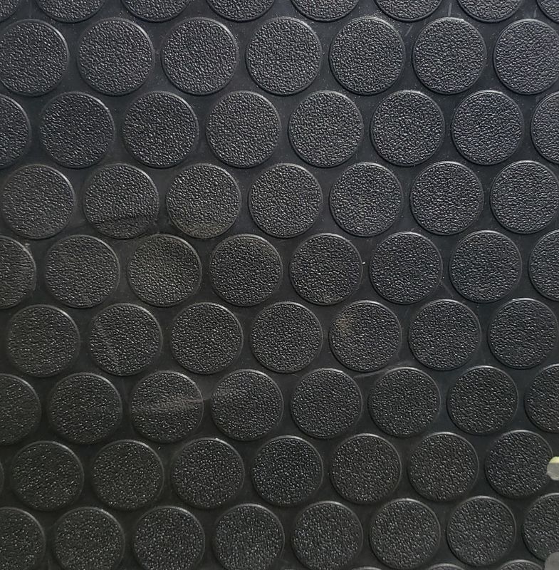 Black Coin Rubber Flooring 8'6" (3" x 3" Sample)