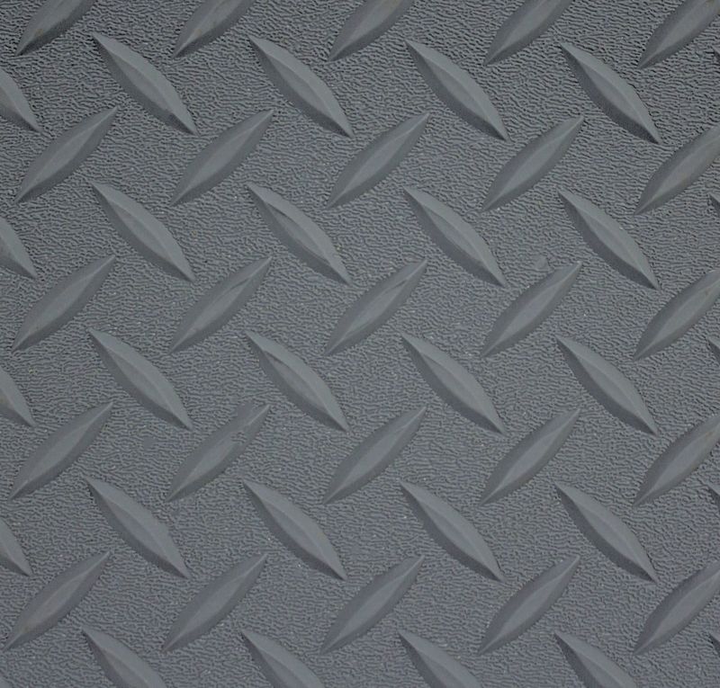 Diamond Plate ( DP ) Rubber Flooring - Gray 8'6" (3" x 3" Sample)