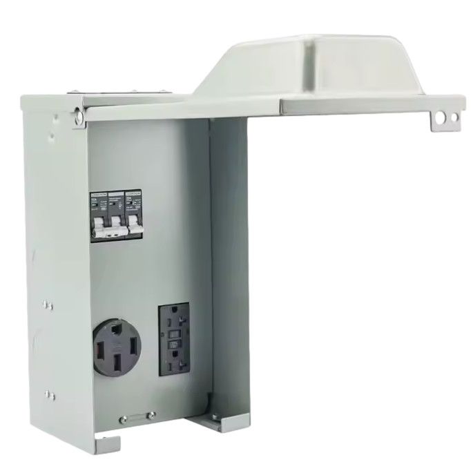 RV Power Outlet Panel with 50A &amp; 20A Receptacles and Circuit Breakers (OB2050C)