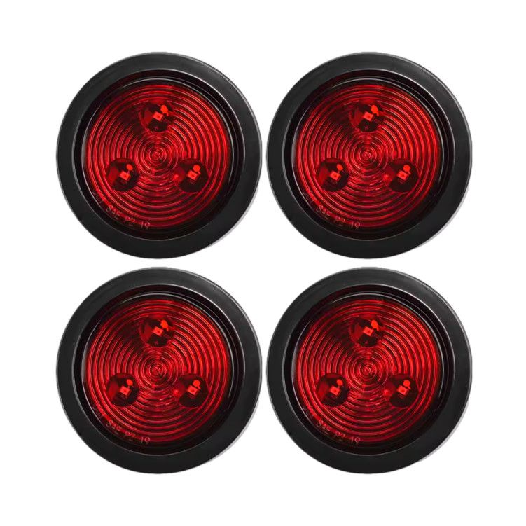 2&quot; Round Marker Clearance Light Red 4 Pack (TL312)