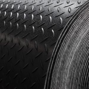 Rugged Trail Diamond Plate Rubber Flooring | 8&#39;2&quot; Wide | Black | Ideal for RVs, Trailers, Garages, Gyms, and Toy Haulers