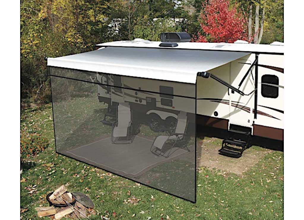Lippert Black Front Panel Awning Shade - 8&#39; x 19&#39; (3797820819)