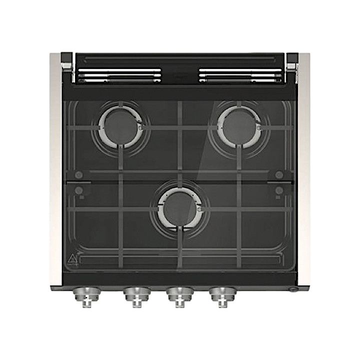 Furrion Range Cooktop with LED Knobs, Black &amp; Painted Silver, Compatible with 17&quot; &amp; 21&quot; Ovens (2021123926)