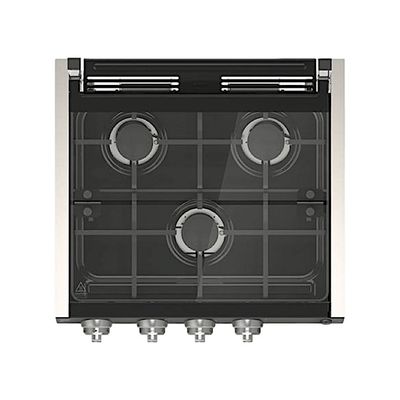 Furrion Range Cooktop with LED Knobs, Black &amp; Painted Silver, Compatible with 17&quot; &amp; 21&quot; Ovens (2021123926)