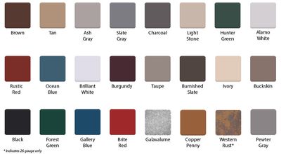 RAM Barn Metal Roofing 28 Gauge 10' Long – Multiple Colors Available