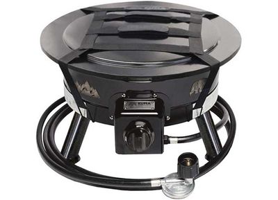Bear Blaze 24-Inch Black Propane Fire Bowl with Lid and Lava Rock (503-KM-BBFB-L-BB)