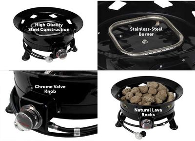 24-Inch Propane Fire Pit with Adjustable Flame Control (FKG6502D)