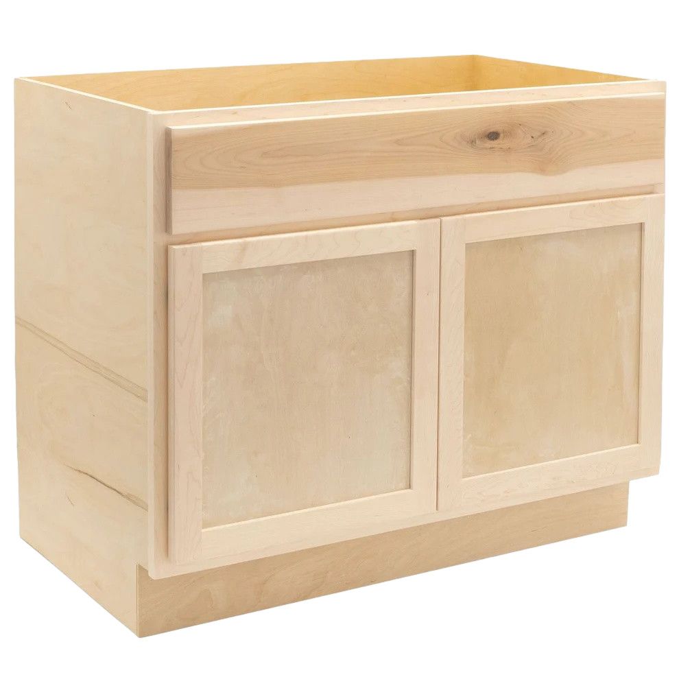 Vanity Sink Base Cabinet No Drawer/No Back 30&quot; W x 31.5&quot; H x 18&quot; D - Raw Maple