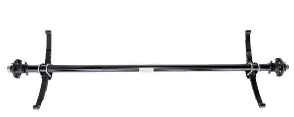 Axis 2200# Straight Idler Axle | Underslung Springs | 5 Lug on 4.5&quot; Bolt Pattern |  Multiple Sizes Available, Size: 42&quot; Hubface 30.88&quot; Spring Center | No Brake Flange
