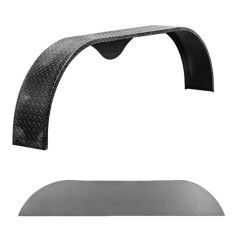 Steel Tandem Teardrop Fender | 68&quot; Long x 9&quot; Wide x 18&quot; Tall | for Double Axle Trailers– Multiple Options Available