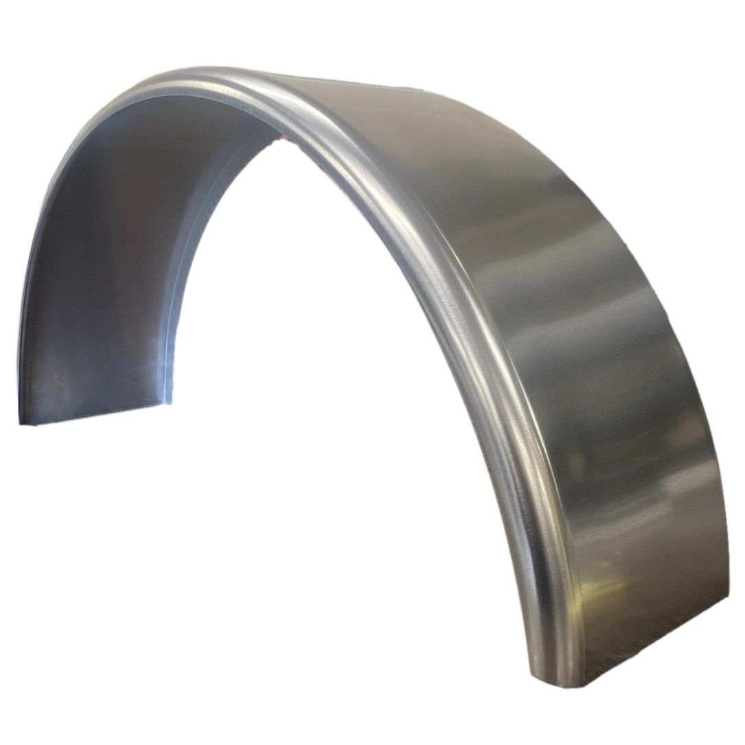 Aluminum Round Top Fender | 32&quot; Long x 8&quot; Wide x 15&quot; Tall | for Single Axle Trailers - Multiple Options Available, Material: Smooth Aluminum, Options: Single Fender