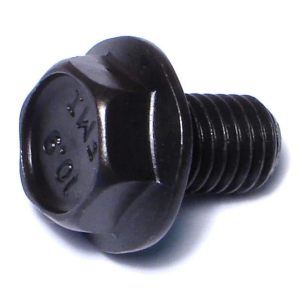10mm-1.5 x 16mm Black Phosphate Class 10.9 Hex Head Flange Bolts (1lb Bag) (06555)