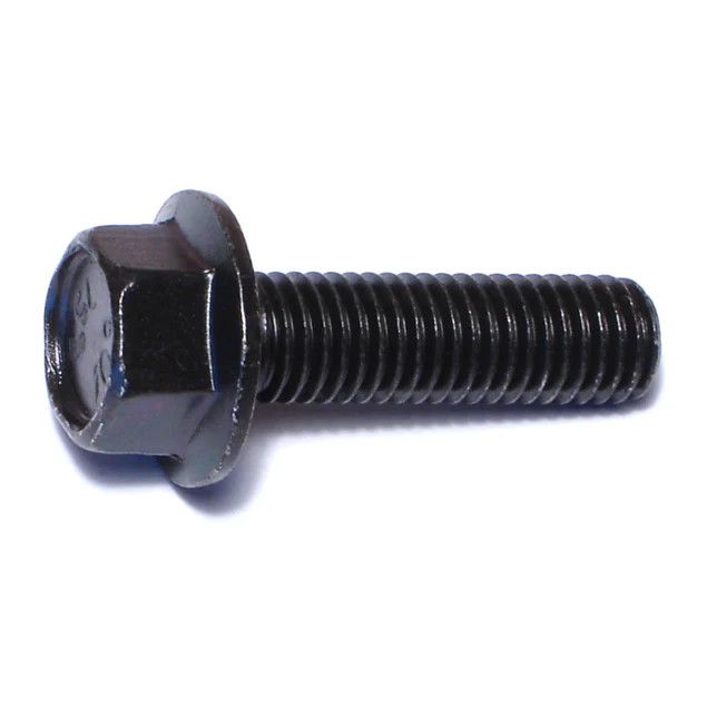 10mm-1.5 x 35mm Black Phosphate Class 10.9 Hex Washer Head Flange Bolts (1lb Bag) (06559)