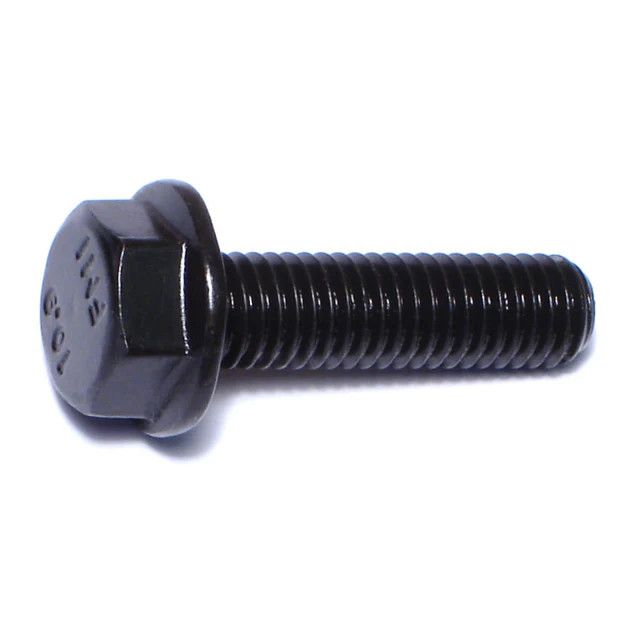 8mm-1.25 x 30mm Black Phosphate Class 10.9 Hex Washer Head Flange Bolts (1lb Bag) (06546)