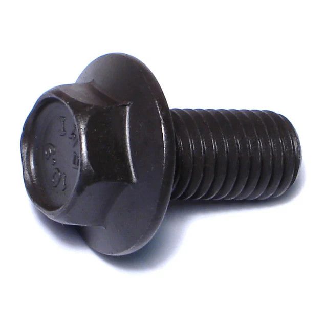 12mm-1.75 x 25mm Black Phosphate Class 10.9 Hex Washer Head Flange Bolts (1lb Bag) (06569)
