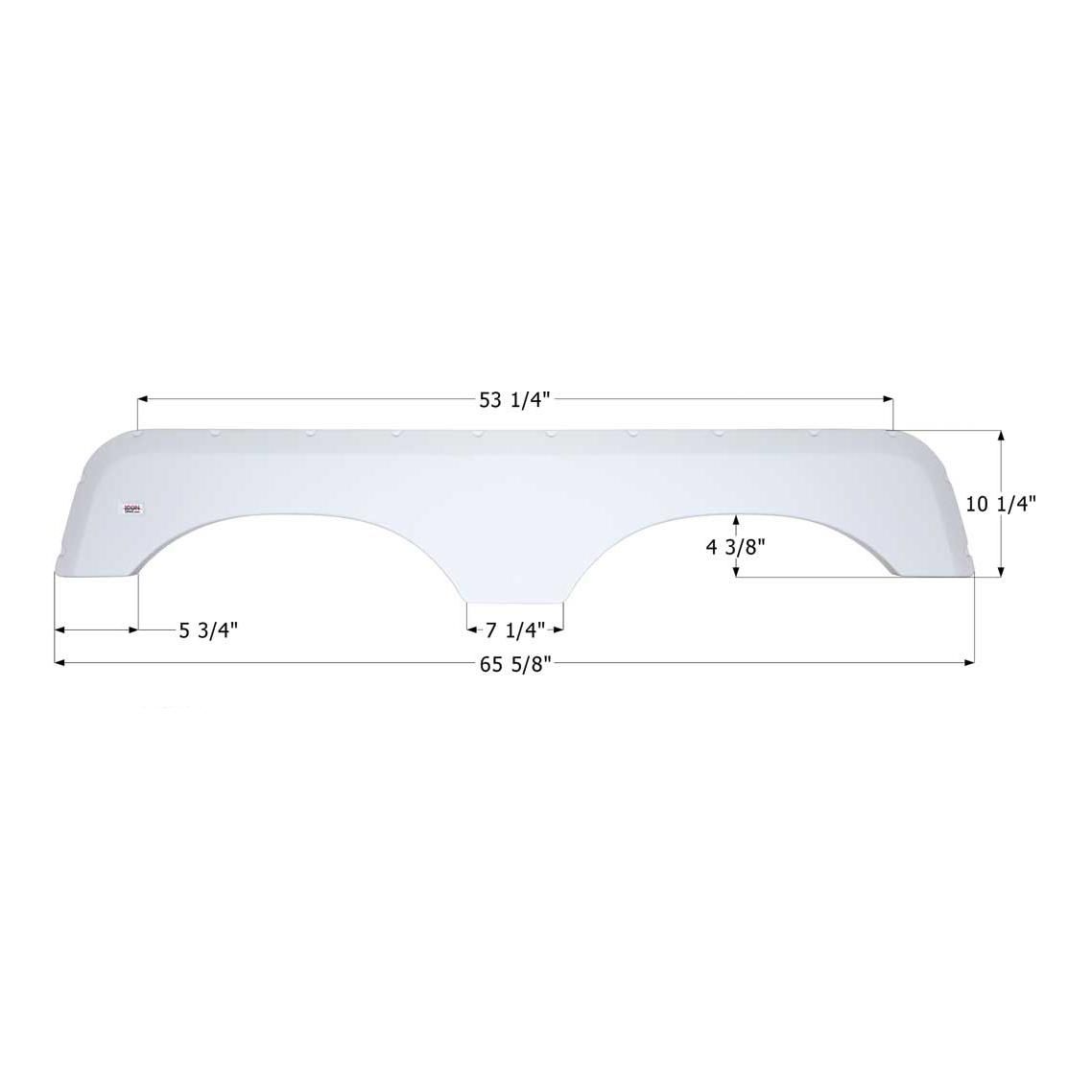 Icon Replacement Tandem Axle Fender Skirt for Jayco RVs 65-5/8&quot; L x 10 - 1/4&quot; H – Polar White (01424)