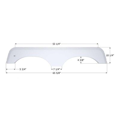 Icon Replacement Tandem Axle Fender Skirt for Jayco RVs 65-5/8&quot; L x 10 - 1/4&quot; H – Polar White (01424)