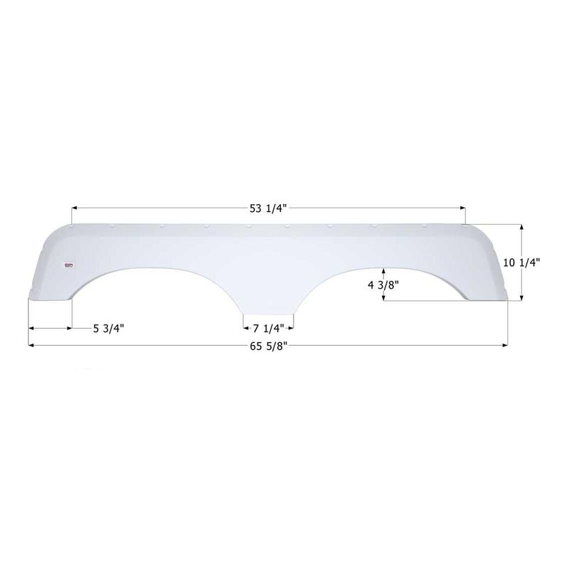 Icon Replacement Tandem Axle Fender Skirt for Jayco RVs 65-5/8&quot; L x 10 - 1/4&quot; H – Polar White (01424)