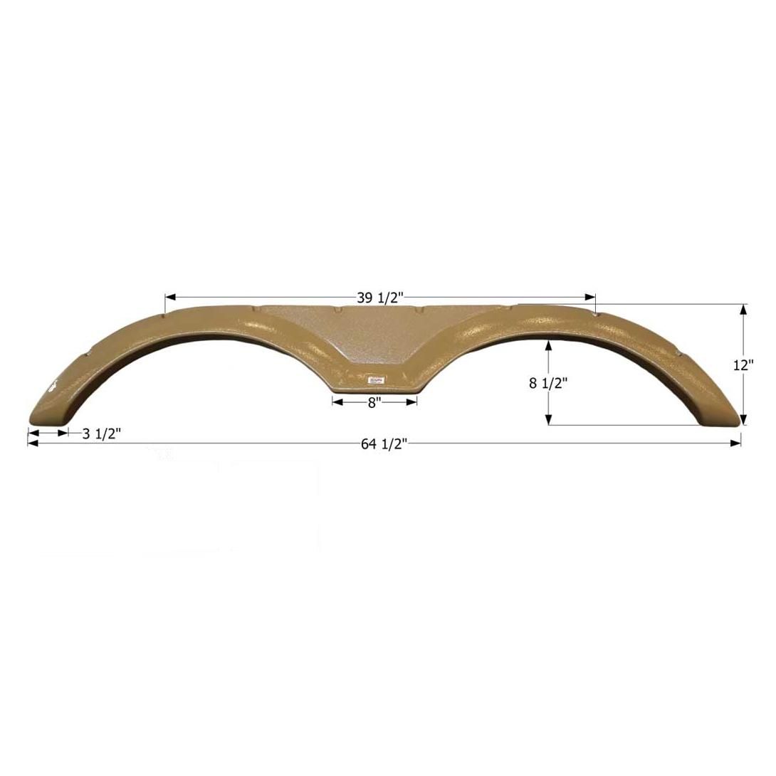 Icon Forest River Tandem Axle Fender Skirt FS2779 64-1/2&quot; L x 12&quot; H – Dark Khaki (12779)