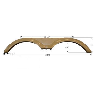 Icon Forest River Tandem Axle Fender Skirt FS2779 64-1/2&quot; L x 12&quot; H – Dark Khaki (12779)