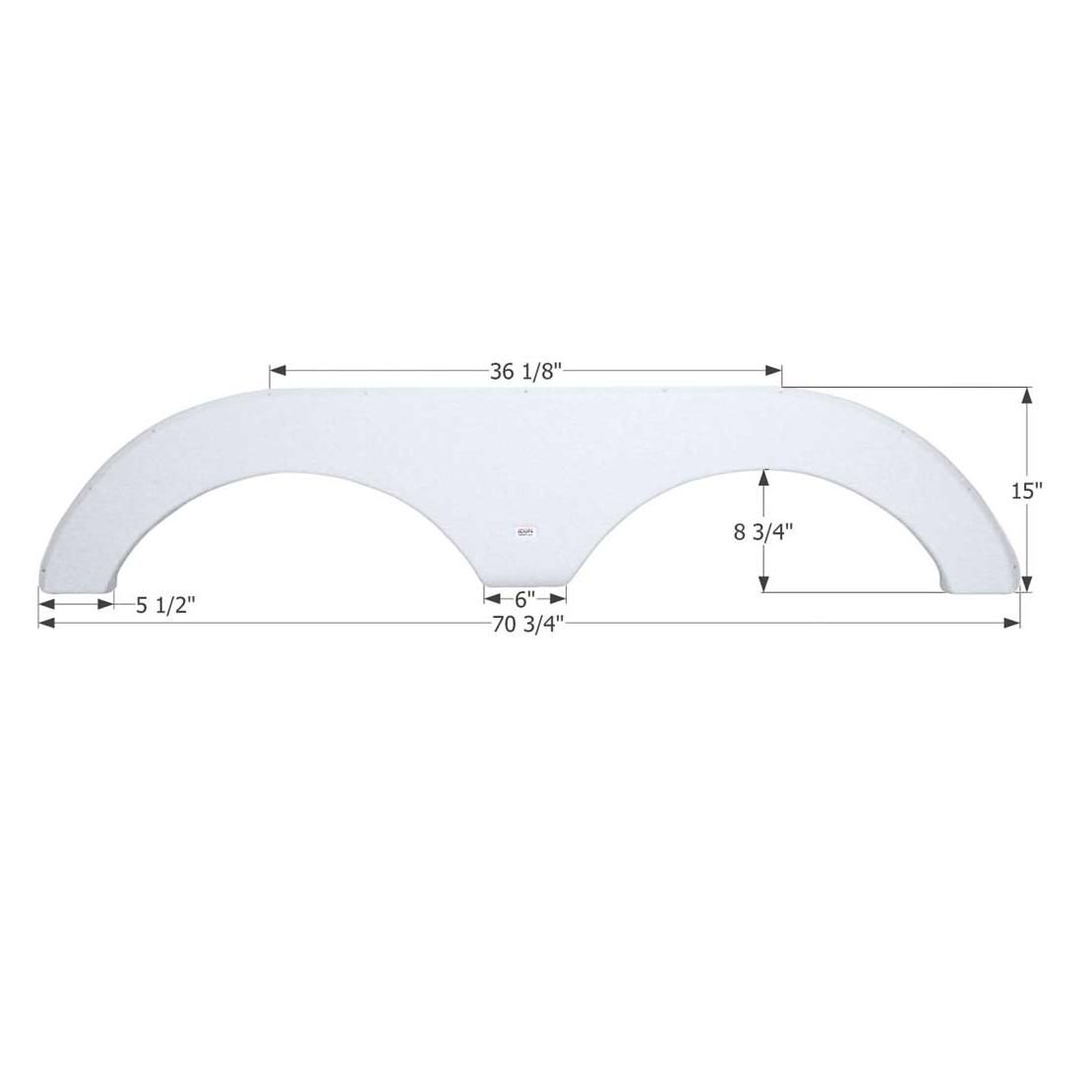 Icon Forest River Tandem Axle Fender Skirt FS2033 70-3/4&quot; L x 15&quot; H  – Polar White (12033)