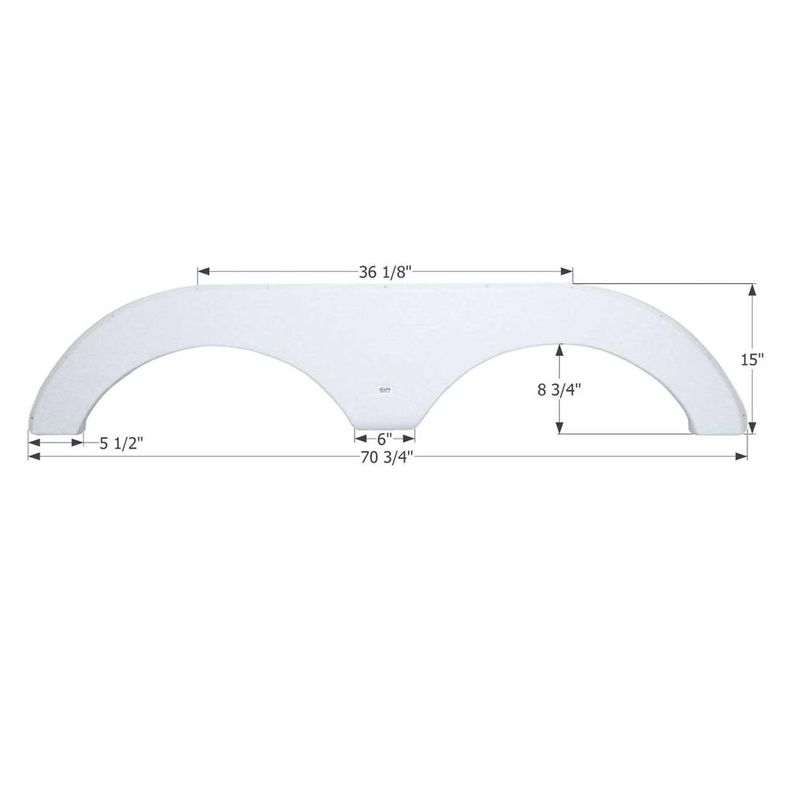 Icon Forest River Tandem Axle Fender Skirt FS2033 70-3/4&quot; L x 15&quot; H  – Polar White (12033)