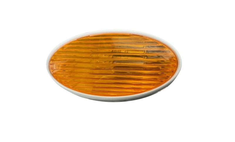 12V White Oval Incandescent Porch Light with Amber Len (L8059)