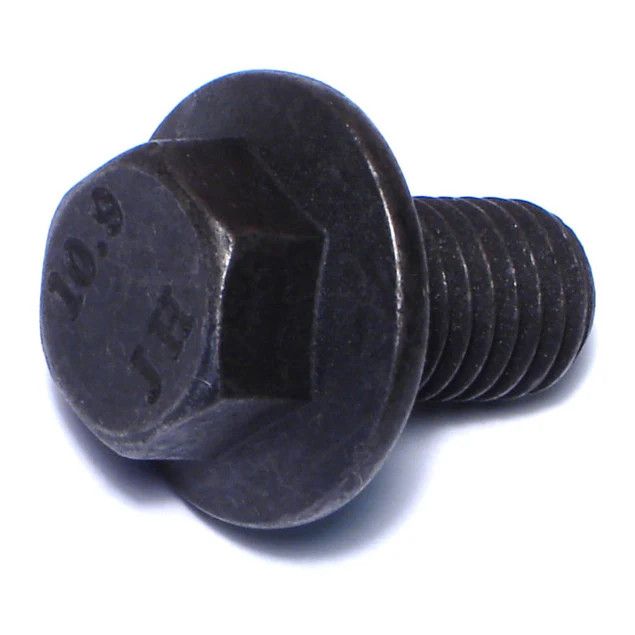 12mm-1.75 x 20mm Black Phosphate Class 10.9 Hex Washer Head Flange Bolts (1lb Bag) (06568)