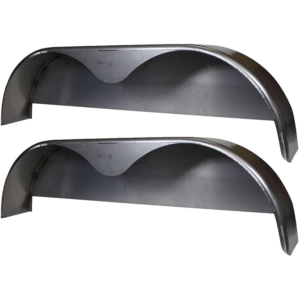 Steel Tandem Teardrop Fender | 68&quot; Long x 9&quot; Wide x 18&quot; Tall | for Double Axle Trailers– Multiple Options Available, Material: Smooth, Options: 2 Pack of Fenders w/ Fender Backs Kit