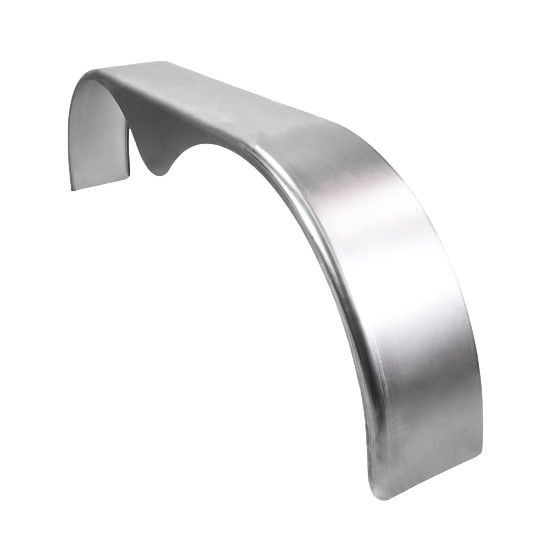 Aluminum Tandem Teardrop Fender | 68&quot; Long x 9&quot; Wide x 18&quot; Tall | for Double Axle Trailers – Multiple Options Available, Material: Smooth Aluminum, Options: Single Fender