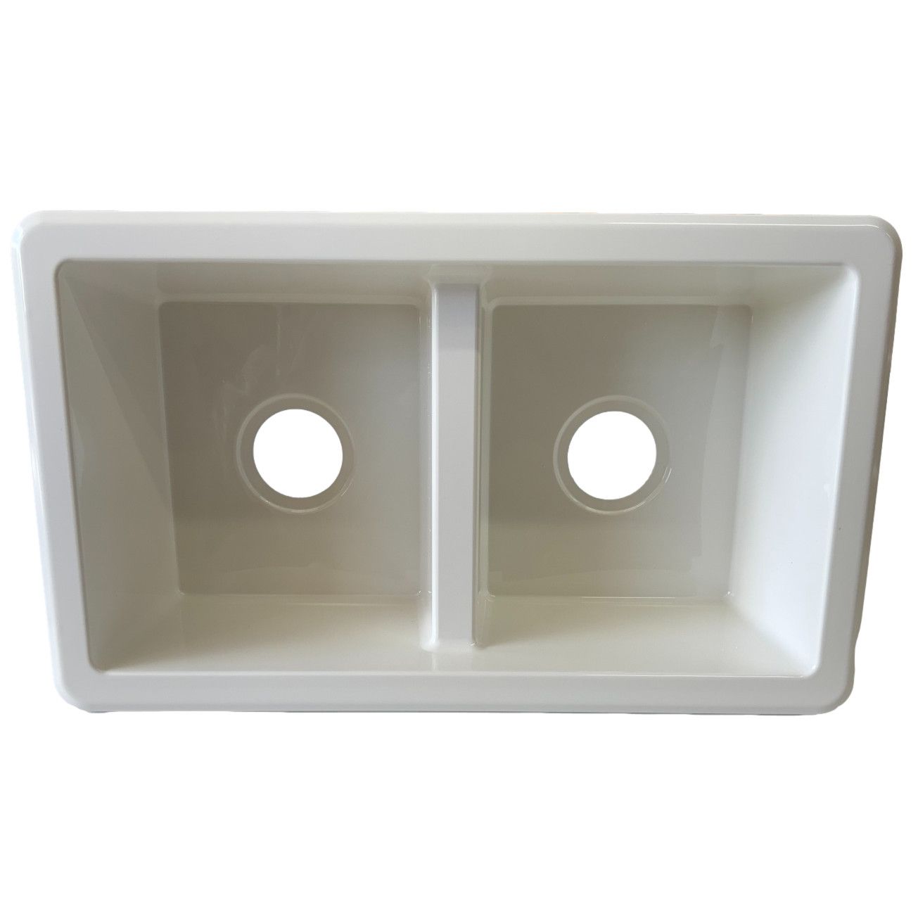 27&quot; x 16&quot; x 7.25&quot; White Double Bowl Plastic Kitchen Sink (137130)