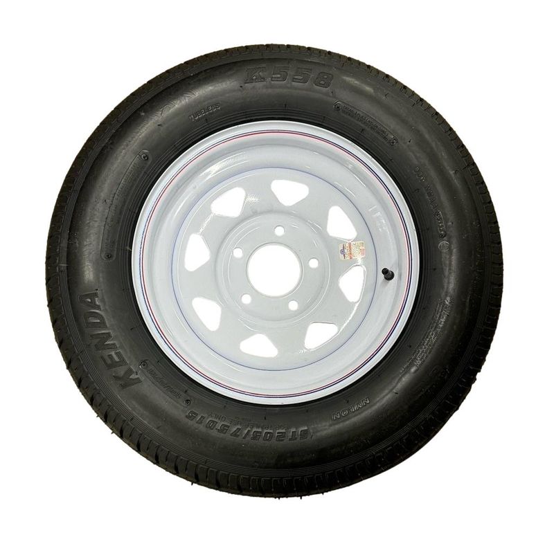 Kenda Load Star  | ST205/75D15 | Trailer Tire | White Spoke | Load Range C | 5 on 5&quot; Bolt Pattern