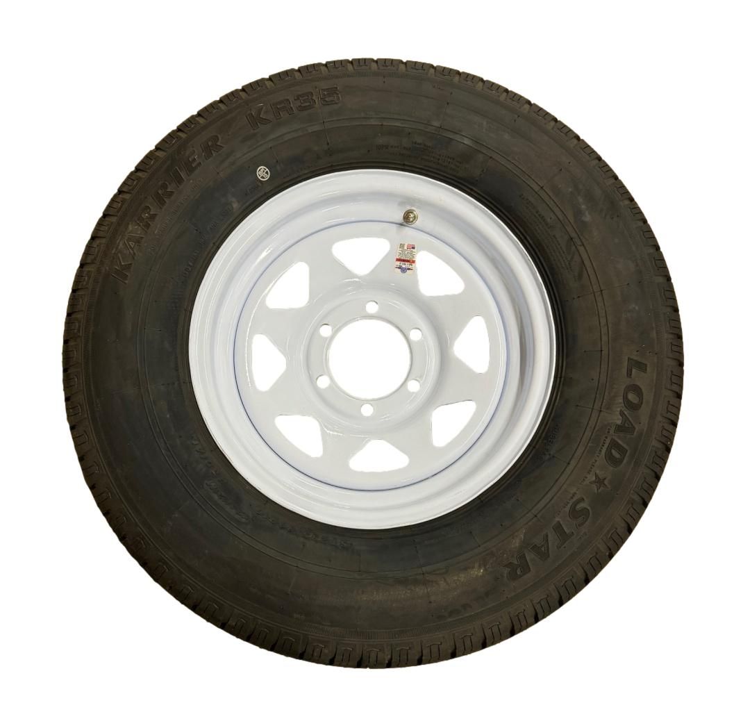 Kenda Load Star | ST235/80R16 | Trailer Tire | White Spoke | Load Range E | 6 on 5.5&quot; Bolt Pattern