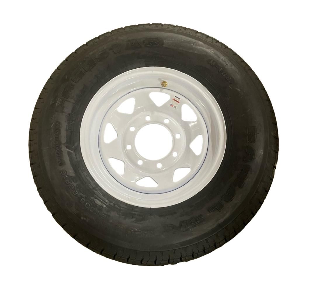 Freestar | ST235/80R16 | Trailer Tire | White Spoke | Load Range E | 8 on 6.5&quot; Bolt Pattern