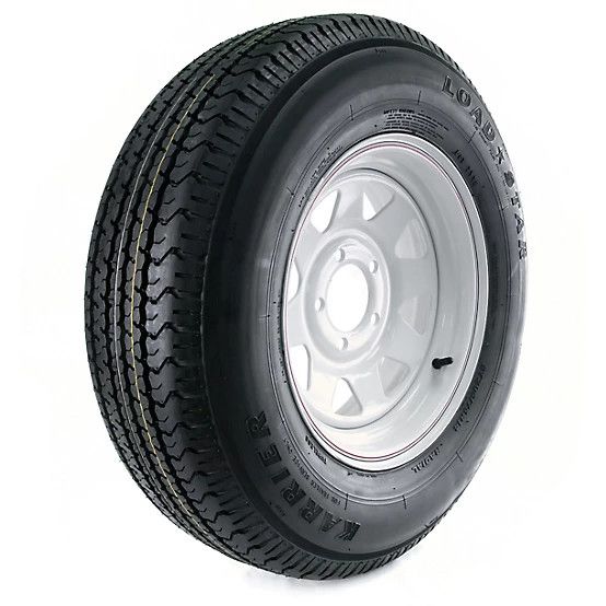 Kenda Load Star | ST205/75R14 | Trailer Tire | White Spoke | Load Range D | 5 on 4.5&quot; Bolt Pattern