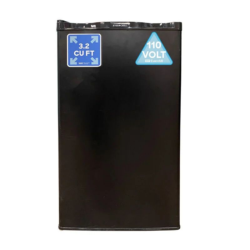 Everchill 3.2 cu. ft. 110V Compact Refrigerator Left Hinge Black *Scratch &amp; Dent*