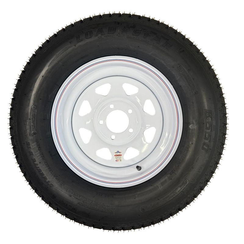 Kenda Load Star | ST225/75D15 |  Trailer Tire | White Spoke | Load Range D | 5 on 4.5&quot; Bolt Pattern