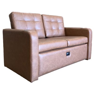 60" Loveseat Couch with Pullout Drawer Stout Clay