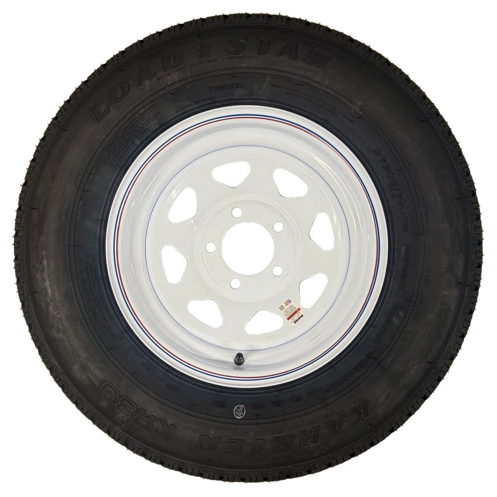 Kenda Loadstar | ST205/75R14 | Trailer Tire | White Spoke | Load Range C | 5 on 4.5" Bolt Pattern