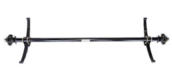 Axis 3500# Straight Idler Axle | Underslung Springs | 5 Lug on 4.5" Bolt Pattern |  72" Hubface 58" Spring Center