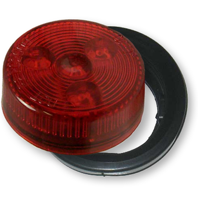 LED Trailer Light 2" Round Red/Red w/Grommet &amp; Wire (J-15-RK)