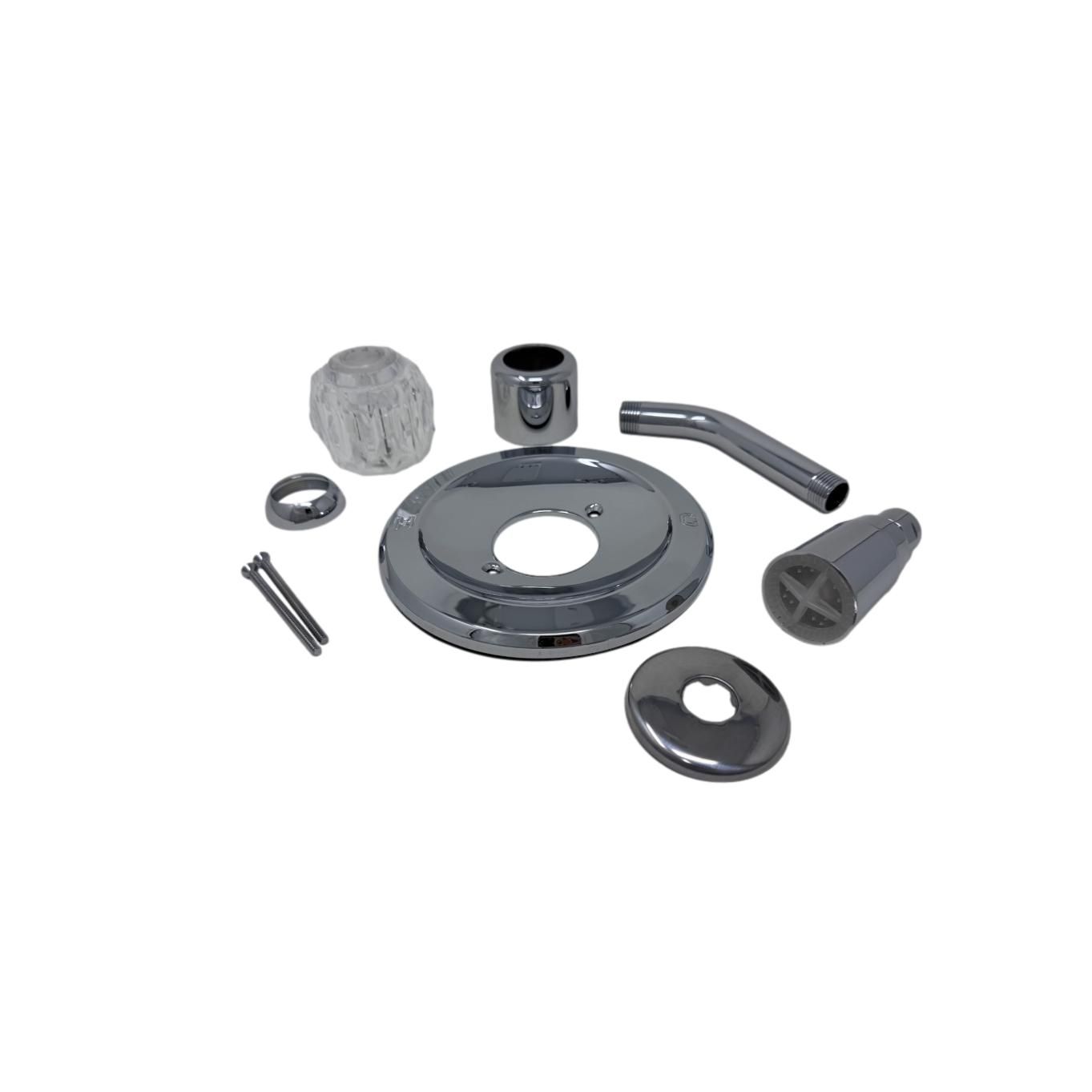 Pressure Balance Single Lever Acrylic Metal Shower Trim Kit - Chrome