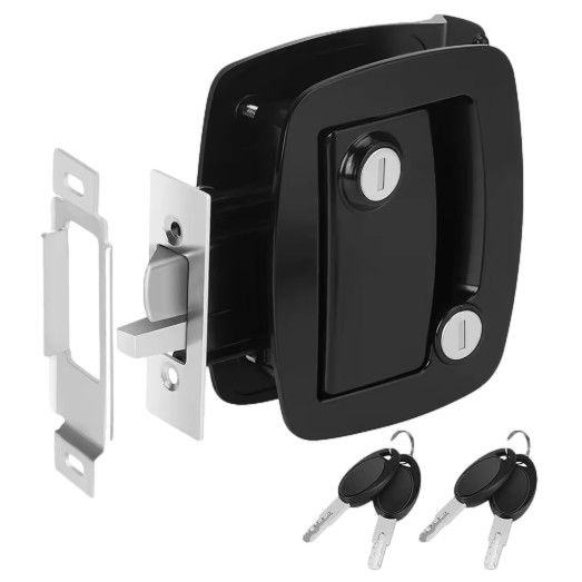 Black RV Entry Door Paddle Latch Lock | Heavy-Duty Replacement Handle | L0920DL-B