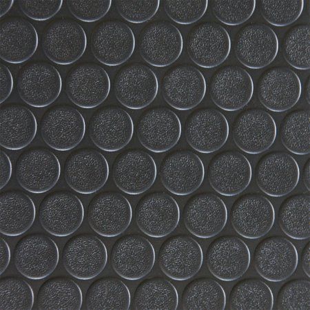 8'2" Wide | Coin Rubber Flooring | Black | , Size: By the Foot