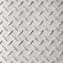 Diamond Plate Aluminum Sheet, Options: 48" Wide x 96" Long |  .025" Thick - Silver