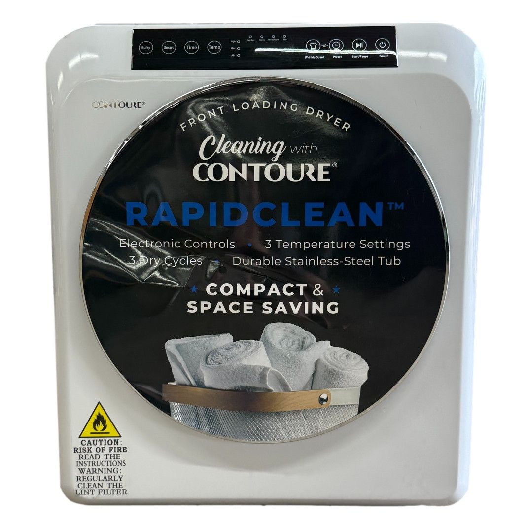 Contoure 120V 1300W 3.5 cu.ft. Stackable Electric Clothes Dryer White (DE-1400W) New Surplus - No Manufacturer Warranty