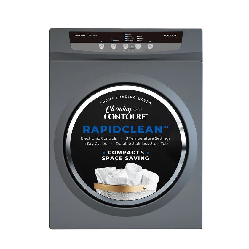 Contoure 24" Stackable Front Load Electric Dryer Vented Titanium (DE-1350T) New Surplus - No Manufacturer Warranty