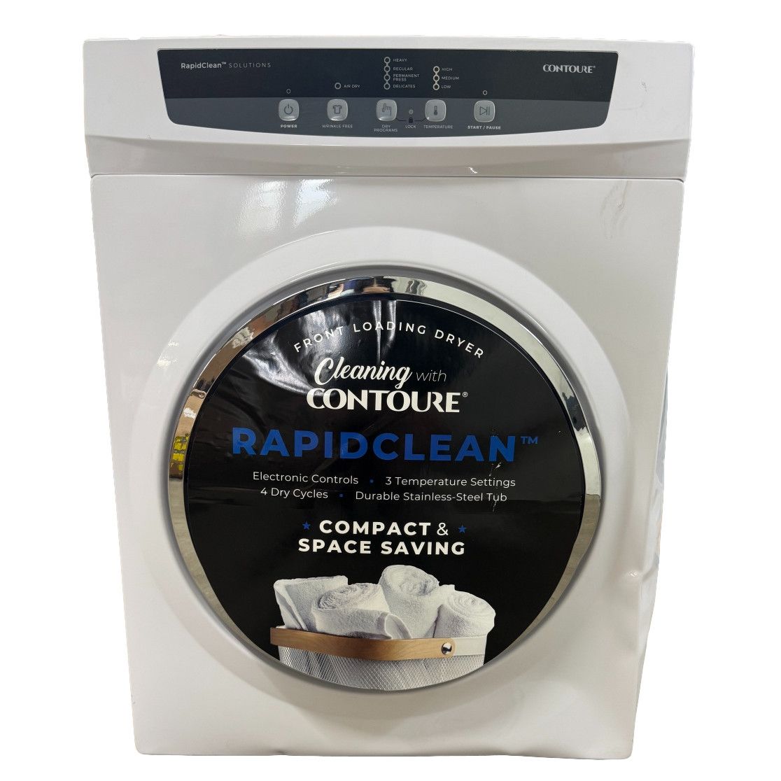 Contoure 24" Stackable Front Load Electric Dryer Vented White (DE-1350W) New Surplus - No Manufacturer Warranty