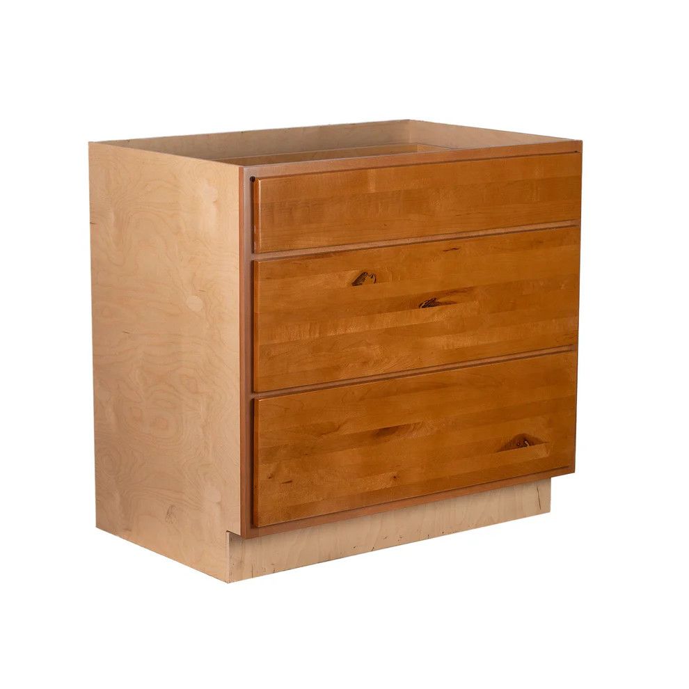 3 Drawer 12" Pots and Pans Base Cabinet - Provincial Stain